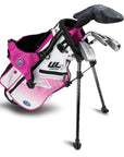 U.S Kids Golf Right Hand UL7-42 4 Club Stand Set - White/Pink