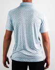Pins and Aces Palm Sunday Blue Short Sleeve Polo