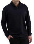 Pins and Aces Player Preferred Waffle Knit 1/4 Zip Pullover - Black