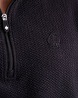 Pins and Aces Player Preferred Waffle Knit 1/4 Zip Pullover - Black