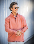 Pins and Aces Player Preferred Waffle Knit 1/4 Zip Pullover - Terracotta