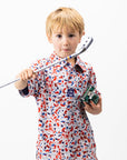 Pins and Aces Youth Lobster Shatter Short Sleeve Polo
