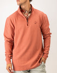 Pins and Aces Player Preferred Waffle Knit 1/4 Zip Pullover - Terracotta
