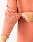 Pins and Aces Player Preferred Waffle Knit 1/4 Zip Pullover - Terracotta