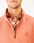 Pins and Aces Player Preferred Waffle Knit 1/4 Zip Pullover - Terracotta