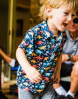 Pins and Aces Youth Jurassic Short Sleeve Polo