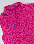 Pins and Aces Pink Flower Power Sleeveless Polo