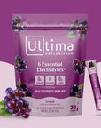 Ultima Replenisher Grape Electrolyte Hydration Sticks - 20 Serving Stick Packs