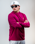 Pins and Aces Performance Hoodie - Dark Fuchsia Splatter