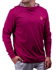Pins and Aces Performance Hoodie - Dark Fuchsia Splatter