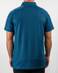 Pins and Aces Micro Floral Blue Short Sleeve Polo