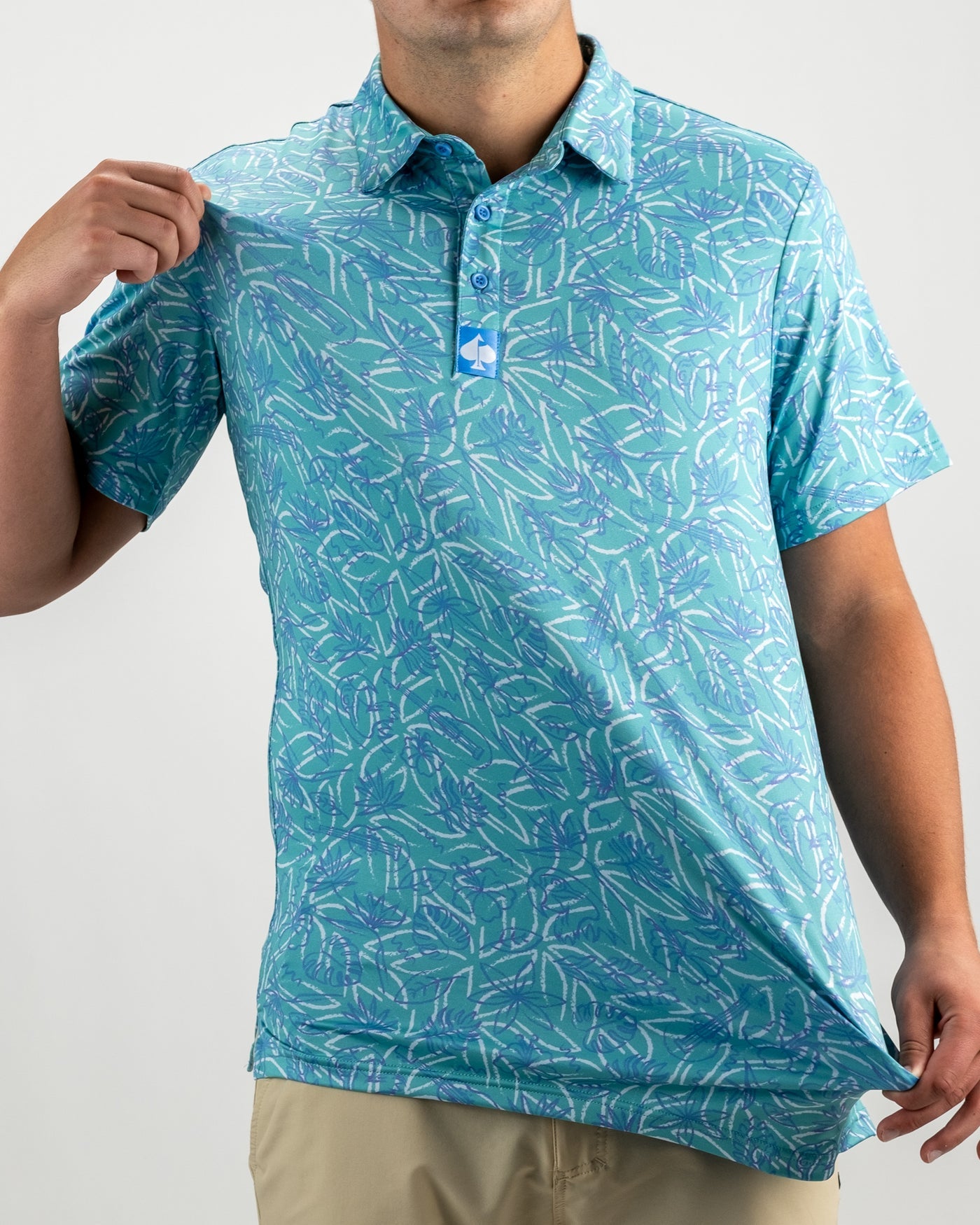 Pins and Aces Margaritaville 5 O'Clock Ocean Short Sleeve Polo