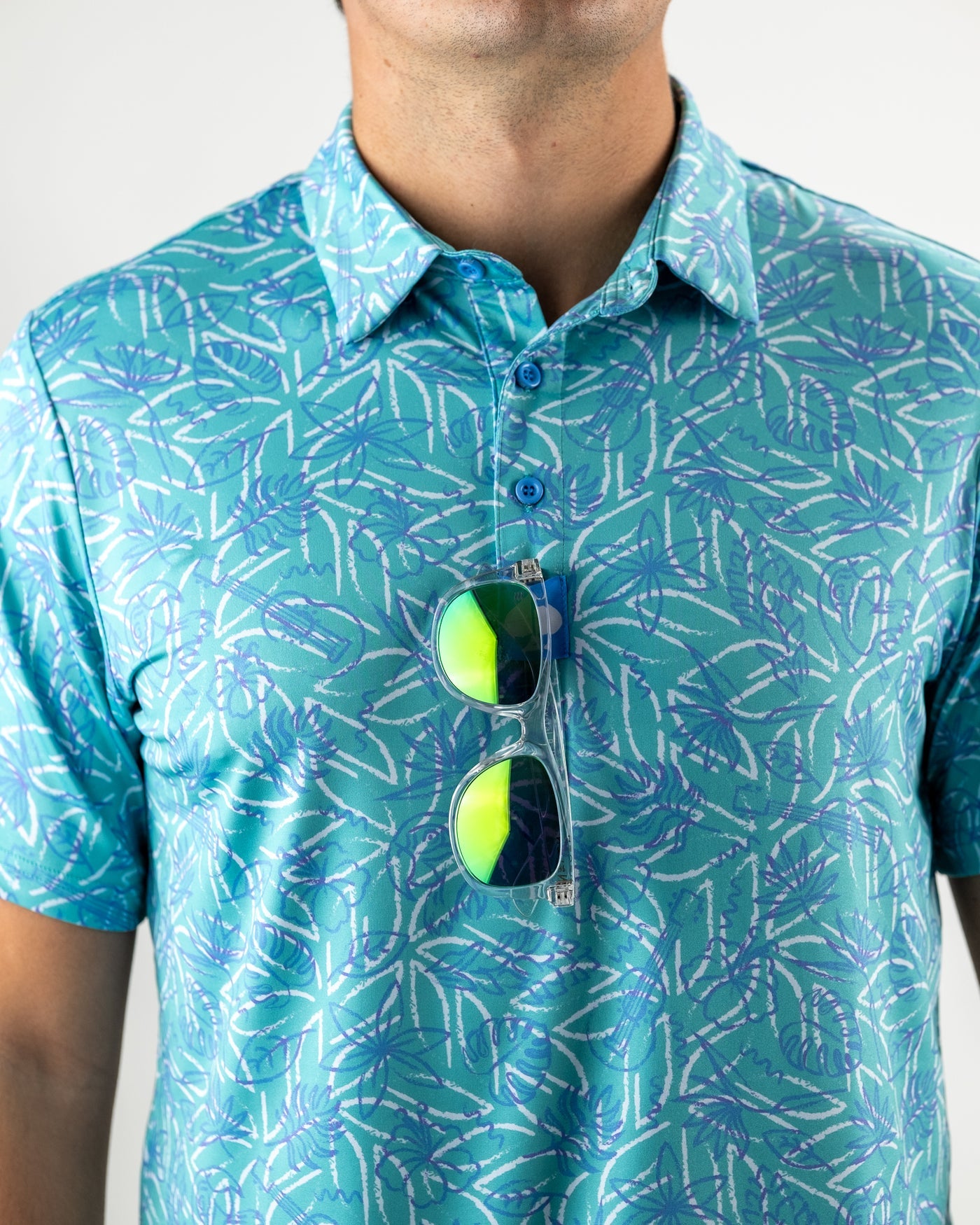 Pins and Aces Margaritaville 5 O'Clock Ocean Short Sleeve Polo