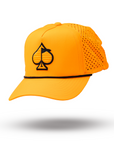 Pins and Aces Perforated Rope Hat - Highlighter Orange