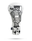 Pins and Aces White Out King of Spades Driver Cover