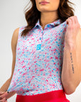 Pins and Aces Flamingo Shatter Sleeveless Polo
