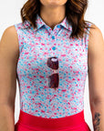 Pins and Aces Flamingo Shatter Sleeveless Polo