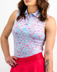 Pins and Aces Flamingo Shatter Sleeveless Polo