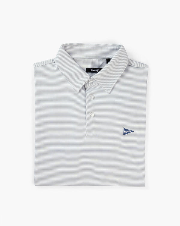 Breezy Golf The Striped Grey & Dark Grey Polo