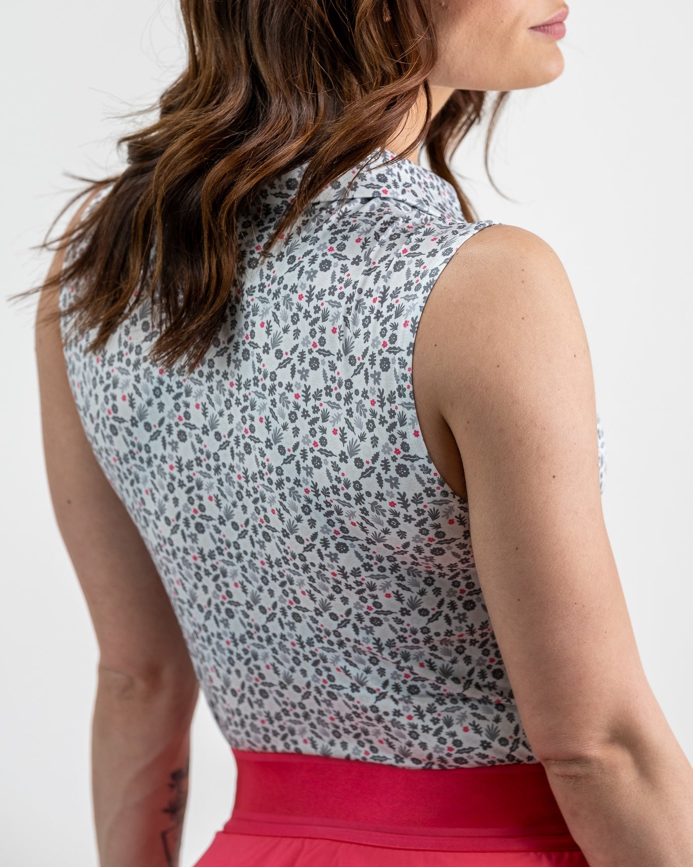 Pins and Aces Floral Pop Sleeveless Polo