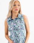 Pins and Aces Fresh Floral Sleeveless Polo