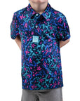 Pins and Aces Youth Fluorescent Floral Short Sleeve Polo