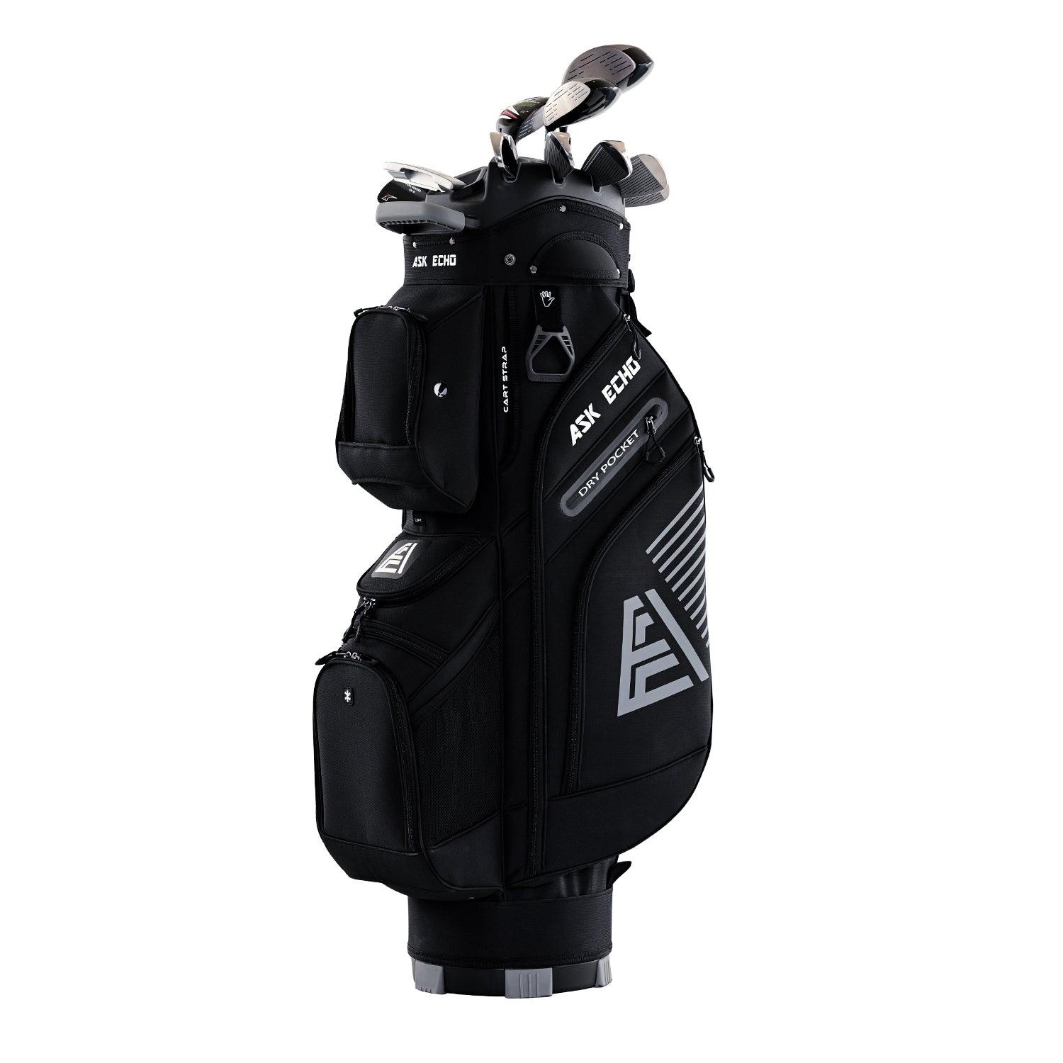 Ask Echo 2024 T-LOCK 14 Way Organizer Dividers Golf Soundless Cart Bag - Black
